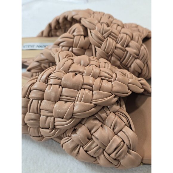 Steve Madden Womens Woven Tan Flat Sandals Size‎ 8.5M - Picture 4 of 11